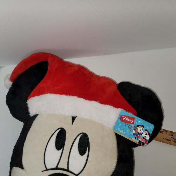 Mickey Mouse Santa Plush Pillow Disney Large Size Christmas Holiday Theme - Picture 4 of 11